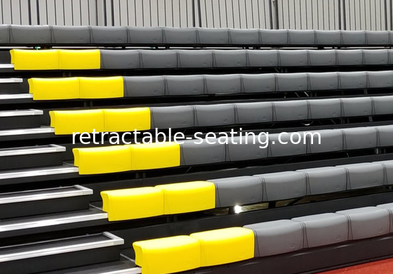 Mobile Telescopic Tribunes With Plastic Bench Seats For Indoor Basketball