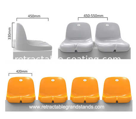 UV Resistant Injected Plastic Stadium Seating Directly Installed On Cement