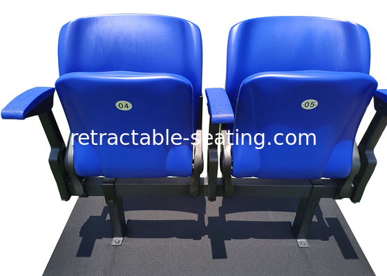 Red Folding Stadium Chair Plastic Blow Molded HDPE Football Stadium Seating For Audience
