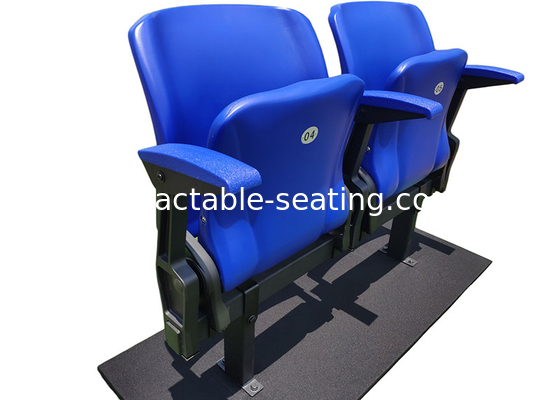 Red Folding Stadium Chair Plastic Blow Molded HDPE Football Stadium Seating For Audience