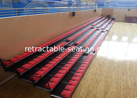 Indoor Wall Fixed Telescopic Tribunes Stadium 5 Rows HDPE Folding Seats