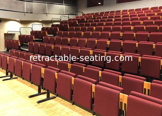 Automatically Tip Up Auditorium Seating Soft Fabric Upholstered Grandstand Seating