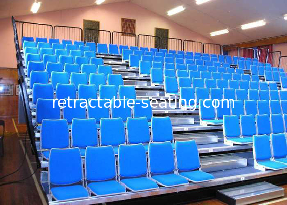 Customized Retractable Indoor Bleachers Retractable Audience Seating Upholstered GYM