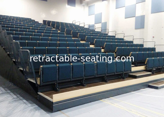 Rise Mounted Retractable Grandstand With Leather / Fabric Upholstery