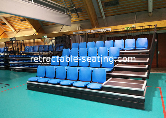 Telescopic Portable Aluminum Bleachers Anti Slip Polymer HDPE Seats