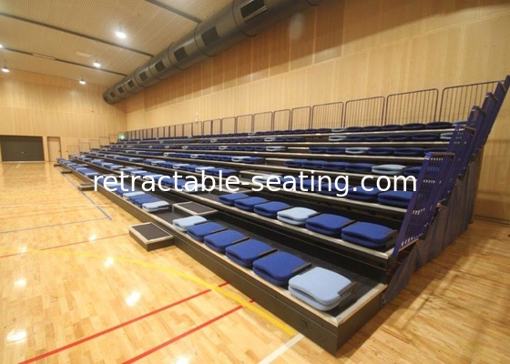 Leather Upolstered Arena Stage Seating HDPE Seat Material With Folding Backrest