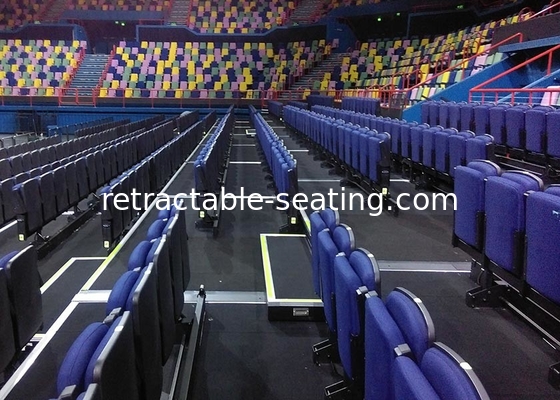 Upholstered Retractable Grandstands Seating With Double Row Platform