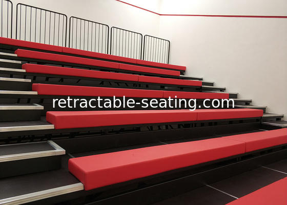 Fabric Upholstered Retractable Bleacher Seating With Optional Row Letter