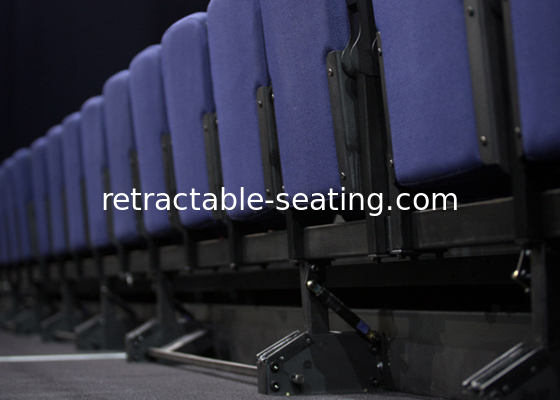 Riser Mounted Telescopic Tribunes Upholstered With Beam Mounted Design
