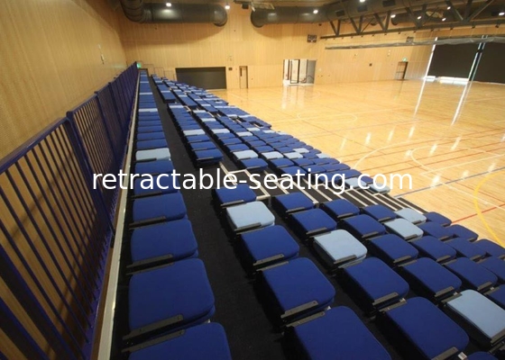 Foldable Retractable Gymnasium Bleachers Fabric Upholstery For Sport Institutes
