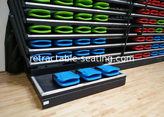 Wall Attached Retractable Grandstands Space Saving With Contoured Seat Surface