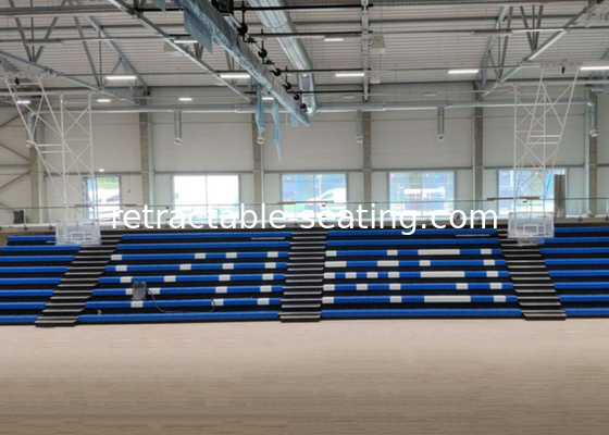 Semi / Fully Automatic Telescopic Tribunes Blue Color For Sport Stadium Place