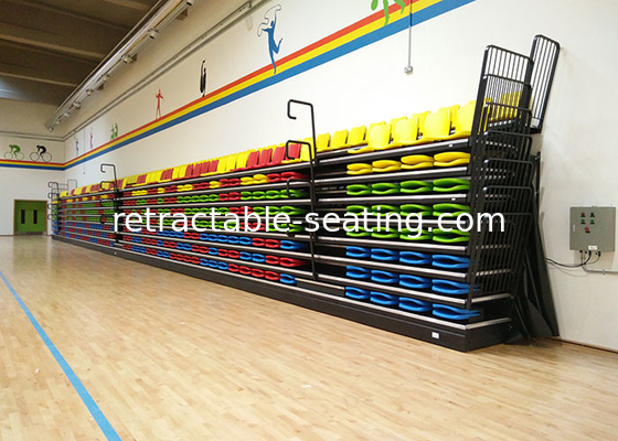 Nose Mounted Retractable Bleacher Seating Optional Aisle Lights With Safe Side Rail