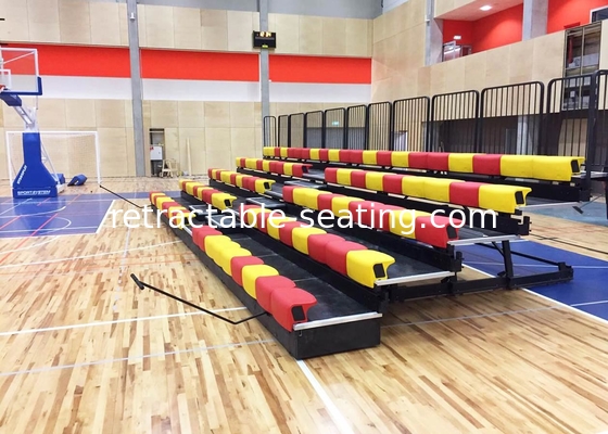 Manually Operated Telescopic Tribunes With Anti - Slip Plywood Deck / Polymer Bench
