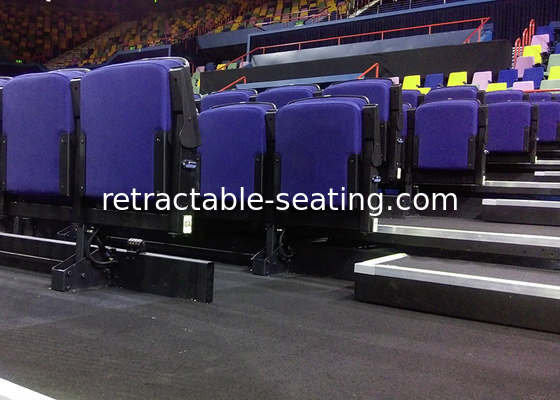 Cinema Upholstered Indoor Bleacher Systems , Audience Systems Seating Fixed To Floor / Wall