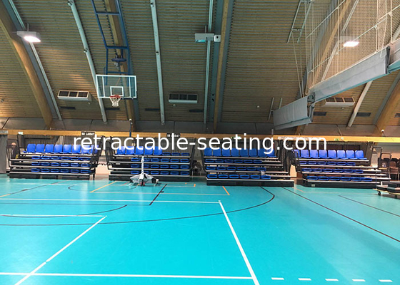 Portable Retractable Indoor Bleachers , Retractable Seating System With Lifting Dollies