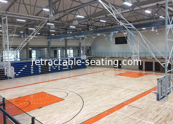 Manuall / Electricaltelescopic Gym Bleachers Metal End Caps With Optional Aisle Lights