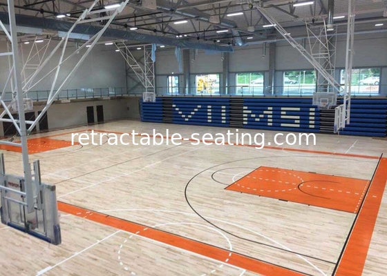 Fireproof Retractable Bench Seating , Sport Retractable Audience Seating With Seat Number