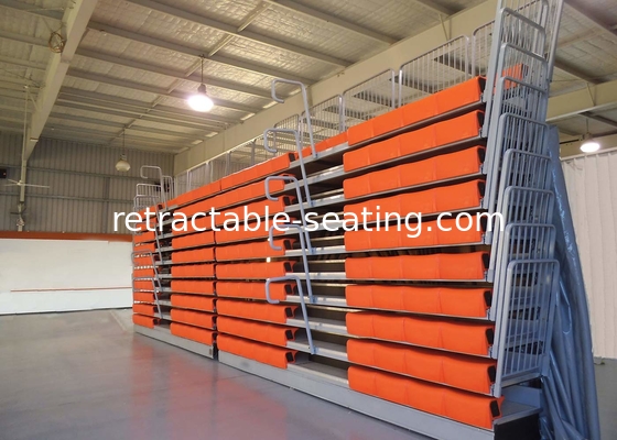 Spectator Retractable Grandstands Telescopic Seating System Wall Attached Unit For Gyms