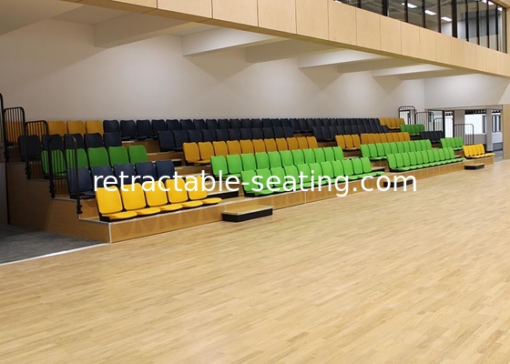Athletic Place Retractable Bench Seating , Retractable Bleachers For Gymnasiums