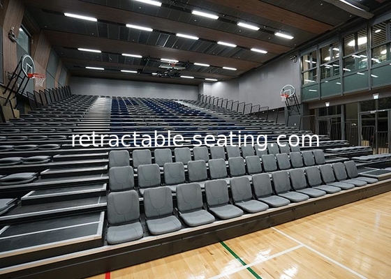Sports Venues Spectator Retractable Audience Seating Wall Attached Unit With Aisle Steps