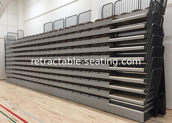 Moveable Temporary Grandstand Seating Wall Attached Unit Platform With Rear Guardrail