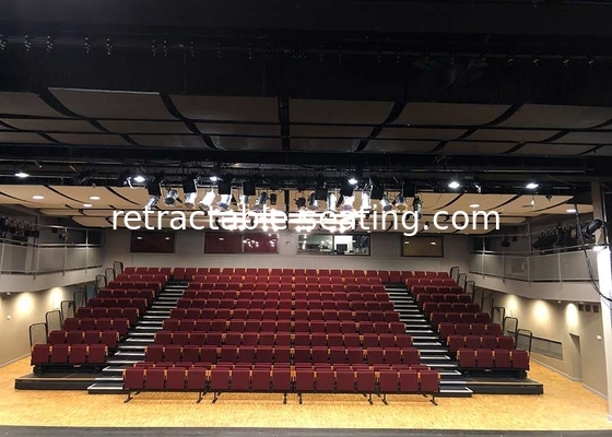 Auditorium Retractable Indoor Bleachers Steel Frame For Gymnasiums Theater Seating