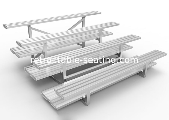 Anodized Outdoor Aluminum Bleachers Seat 150mm Riser Height With Double Foot Planks