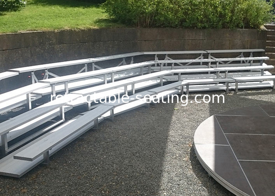 Stadium Fixed Aluminum Sports Bleachers 430mm Seat Height With Double Foot Planks