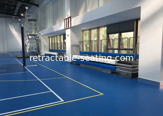 Gym Spectator Retractable Bleacher Seating Customized Colors For School Halls