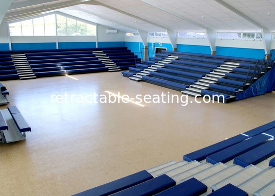 Multi Purpose Retractable Grandstands With Leather Upholstery Bench