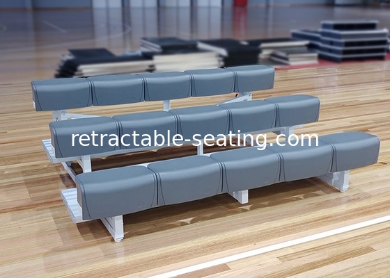 Portable Aluminum Bleachers With Blow-Molded Plastic Bench Seat