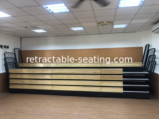 Vertical Five Rows Wall Attached Timber Telescopic Tribunes