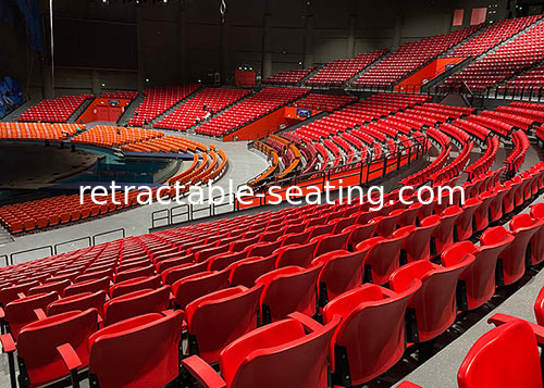 Tip Up Plastic Fixed Stadium Seating With Armrest Fire Protected