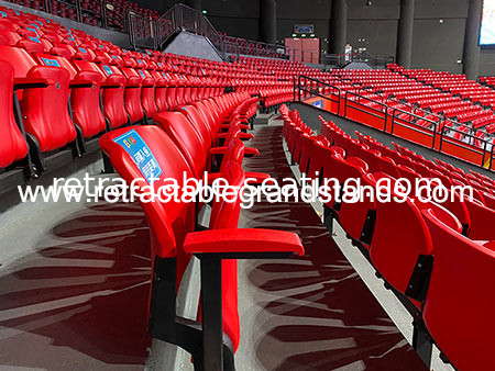 Tip Up Plastic Fixed Stadium Seating With Armrest Fire Protected