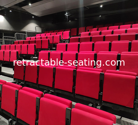 Indoor Retractable Auditorium Seating Tribune Fabric Upholstered Folding Chair