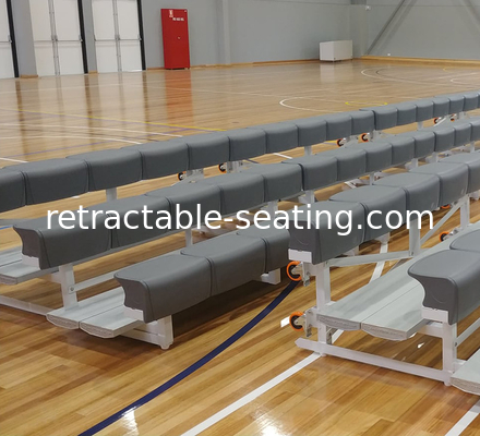 3 Rows Indoor Outdoor Aluminum Bleachers With Gray Bench Seat