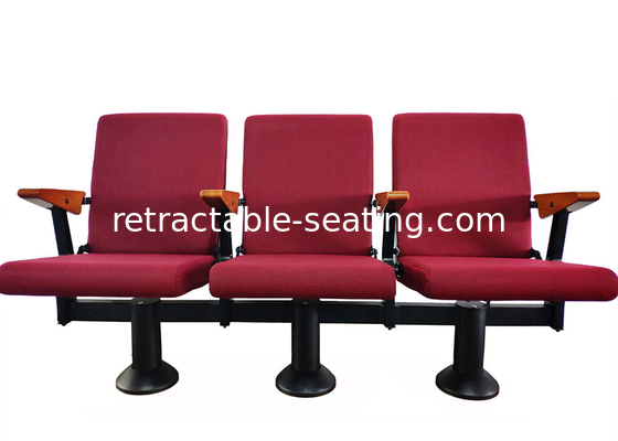 Performing Arts Center Fabric Upholstered Fixed Seating With Timber Backrest