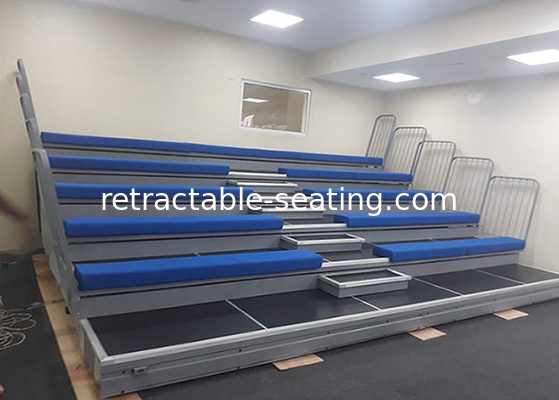 School Sport Hall Retractable Seating With Upholstered Bench Seating