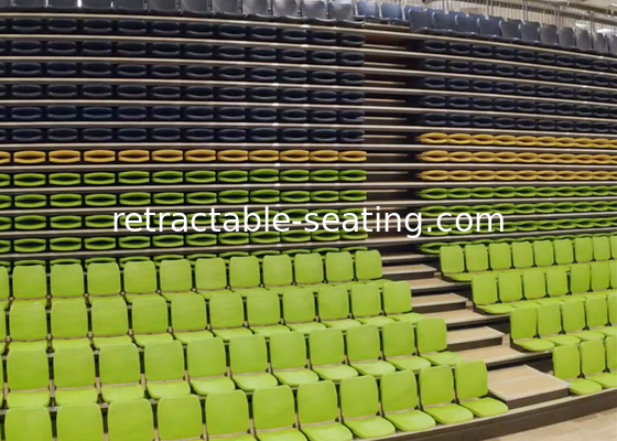Self Closing Retractable Bleacher Seating With Customized Four Rows Permanent Seating
