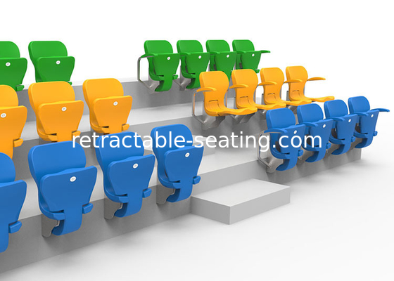 Automatically Folding Spectator Stadium Seating With Optional Armrest