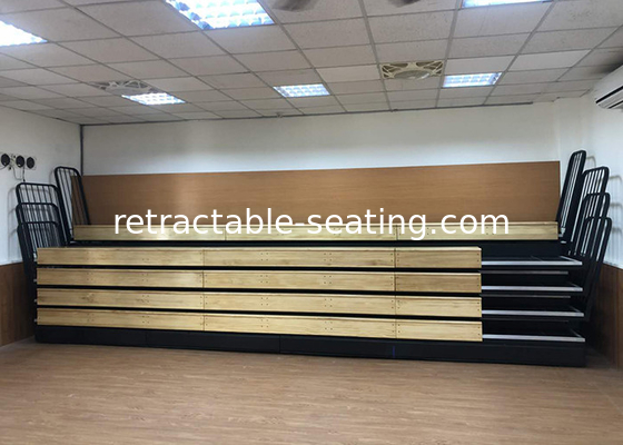 Indoor Wall Fixed Aluminum Stadium Bleachers With Timber Bench Seating