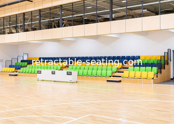 Indoor Telescopic Tribune Seating With Blow Molding HDPE Plastic Folding Seat