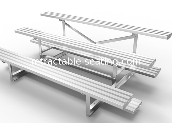 Three Rows Fixed Aluminum Temporary Spectator Stands For Soccer Football Court