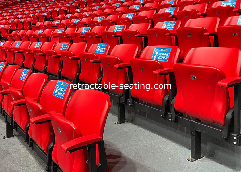 Outdoor UV Resistant Plastic Stadium Seats Aluminum Stanchion For Arena Stage