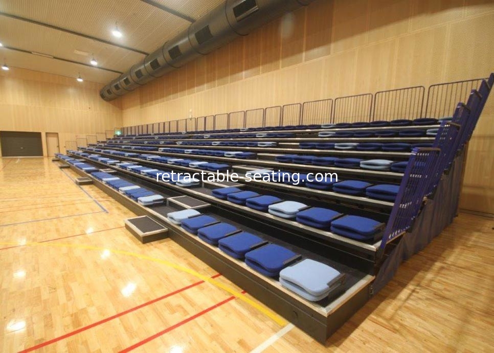 Leather Upolstered Arena Stage Seating HDPE Seat Material With Folding Backrest