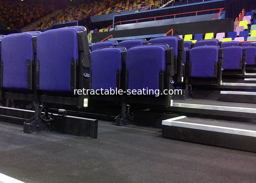 Cinema Upholstered Indoor Bleacher Systems , Audience Systems Seating Fixed To Floor / Wall