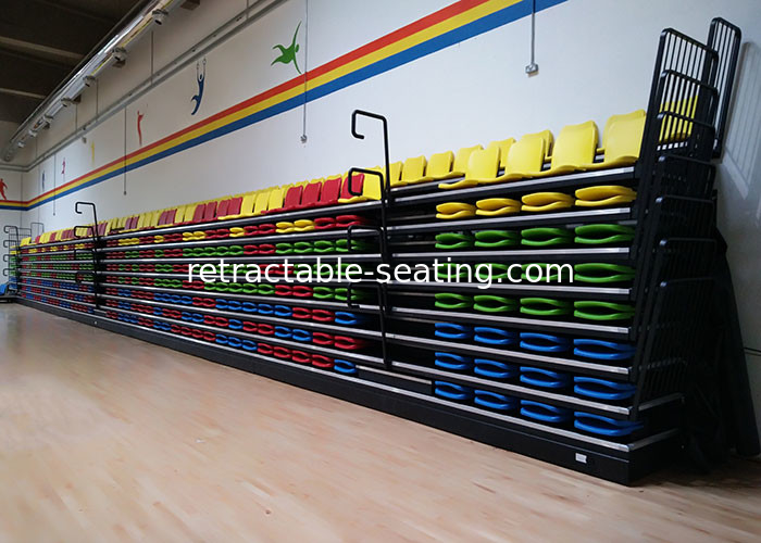 Flexible Telescopic Retractable Bleacher Seating HDPE Material Customized Seat Color