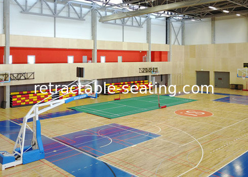 Telescopic Sport Stadium Seats Recessed Unit Platfrom With Contrasting Color End Panels