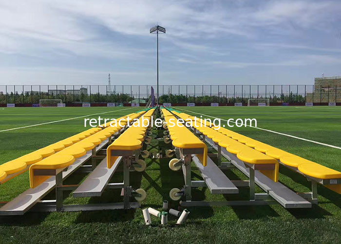 Outdoor Portable Aluminum Sports Benches , Temporary Spectator Stands With HDPE Seat